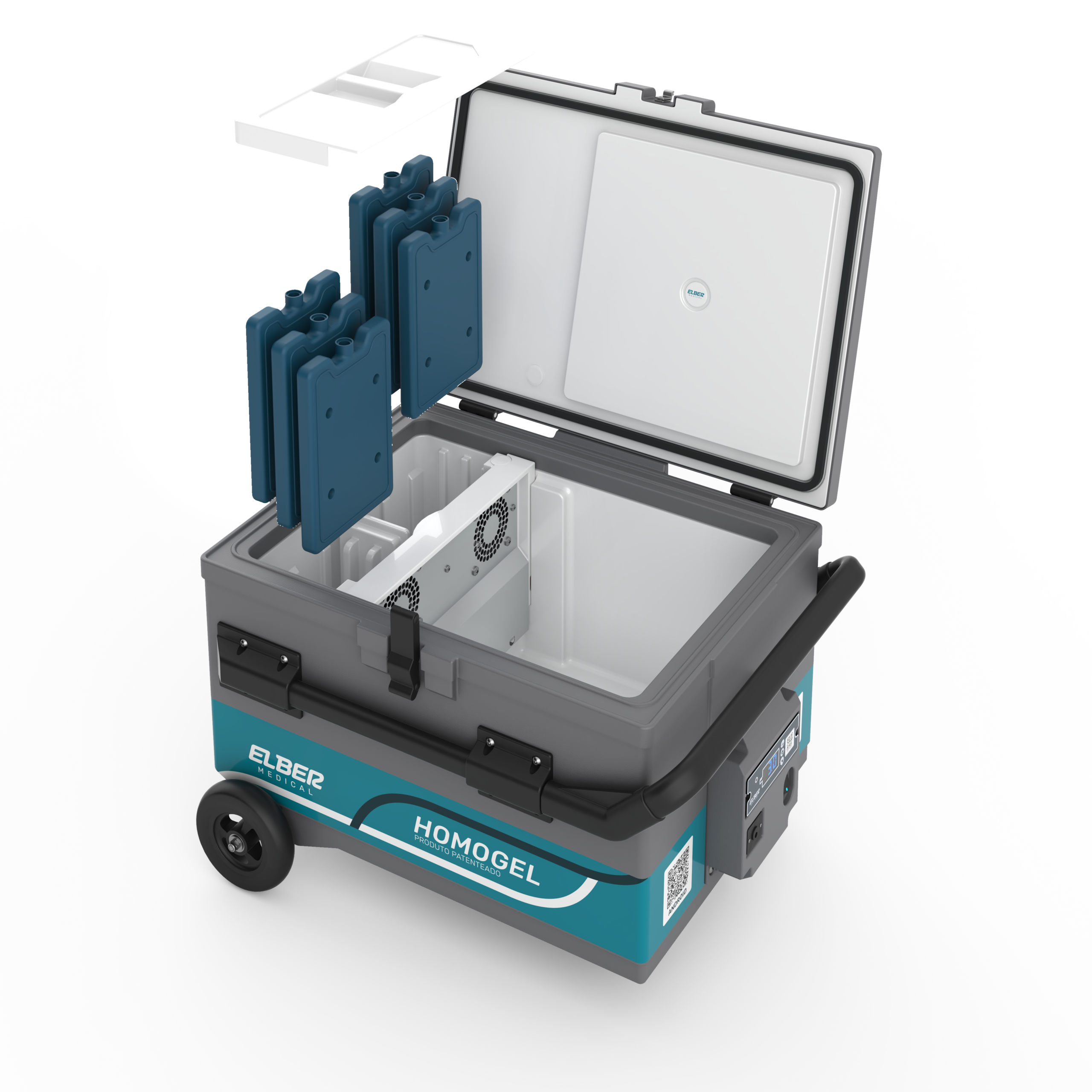 Caja para Transporte de Vacunas Elber Medical Homogel 20 litros con Ruedas